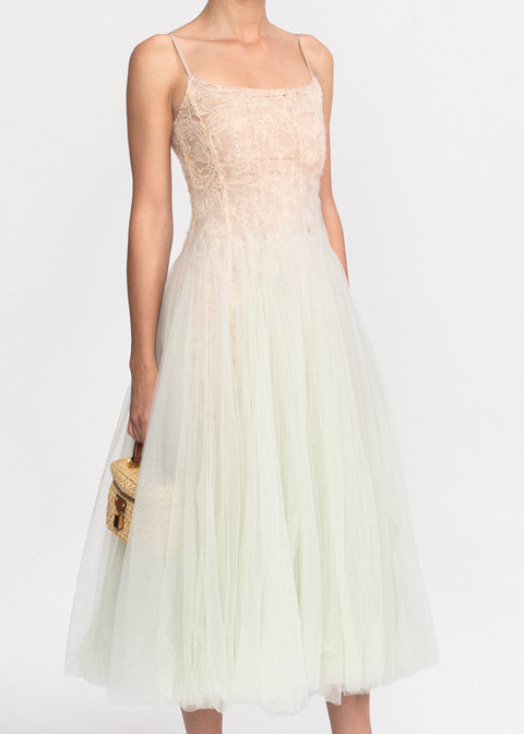 Rochie Midi din tulle cu detalii rafinate