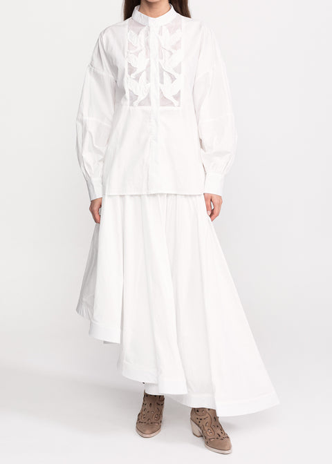Embroidered Shirt and Skirt Set