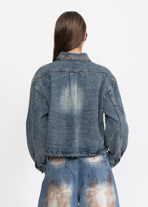 Denim shirt with contrast stitching 3