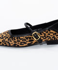 Pantofi din piele,leopard, cu curelușa si toc mic
