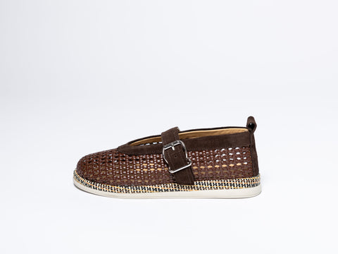 Woven Ballet Flats with Strap