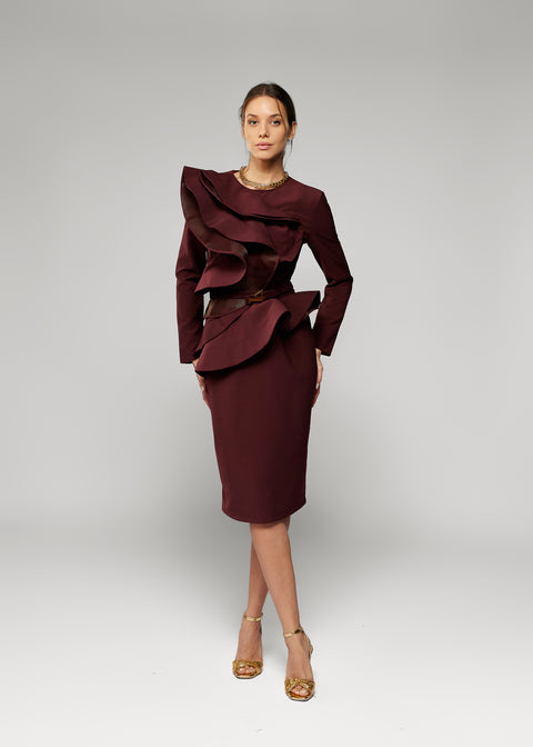 Midi Dress with Ruffles
