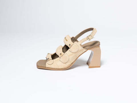 Block Heel Sandals with Multiple Straps