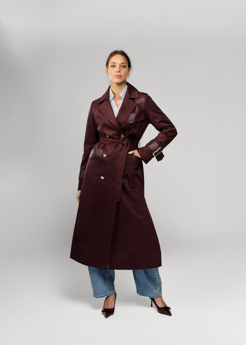 Trench din piele intoarsa Anna