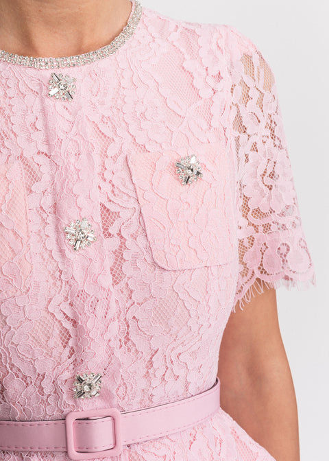 Rochie Midi eleganta din dantela si tulle