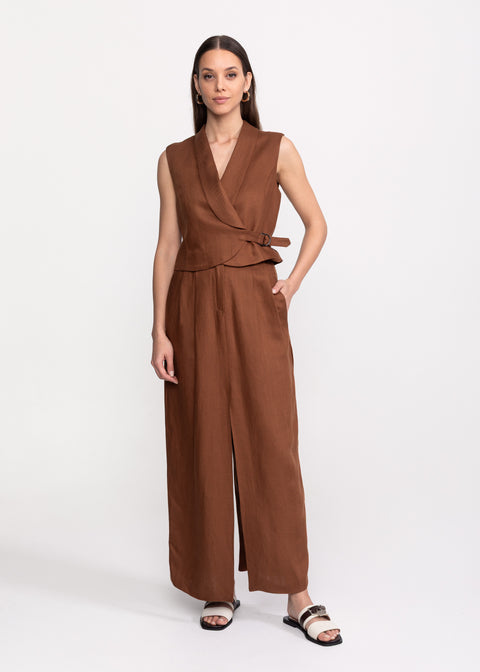 Linen Palazzo Pants Set