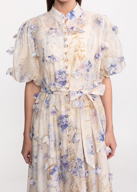 Rochie Midi cu maneci bufante