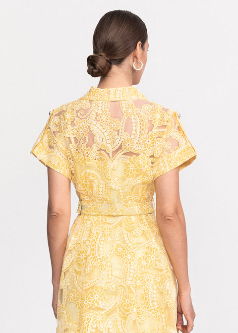 Rochie Scurta cu croiala evazata si centura decorativa