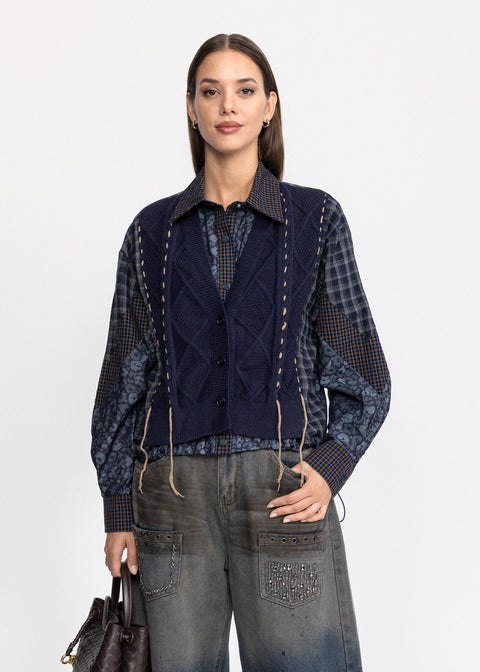 Camasa cu vesta din tricot