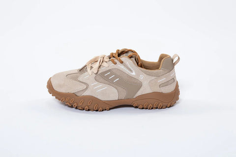 Adidași din Piele Naturală Întoarsă Bej/Taupe - Eleganță și Confort