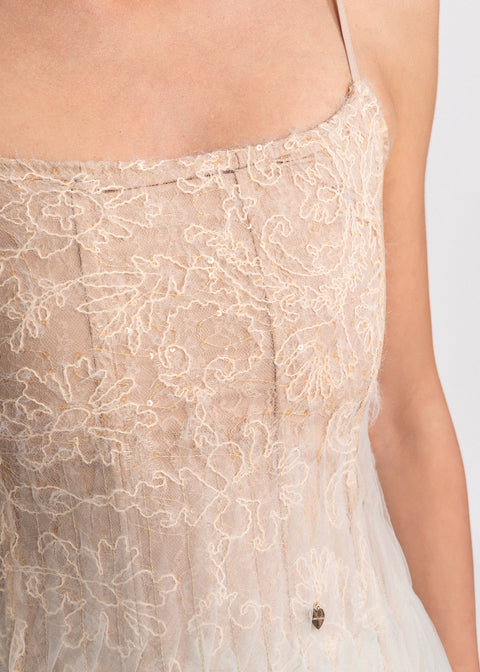 Rochie Midi din tulle cu detalii rafinate