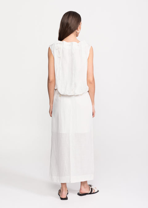 Relaxed-Fit Linen Set with Decorative Pockets