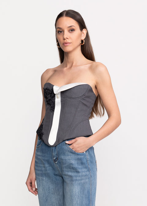 Corset cu cravata decorativa