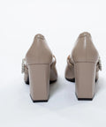 Pantofi din piele naturala,cu accesoriu din cristale