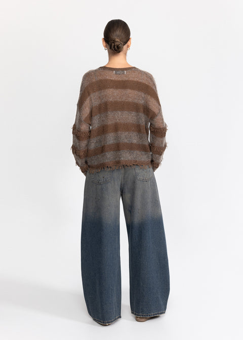 Blugi din denim cu buzunare decorate