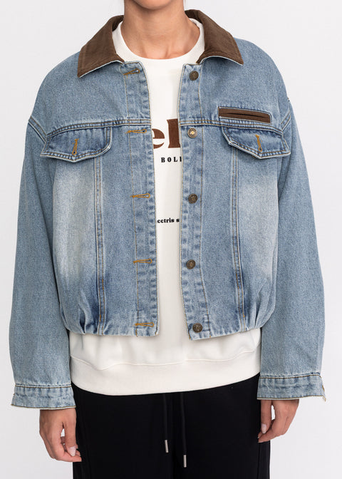 Geaca denim cu buzunare decorative 68117