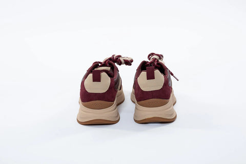 Adidasi din piele naturala  in combinatie cu piele intoarsa bordo