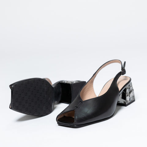 Jewel Heel Sandals with Strap