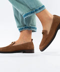 Loafers camel cu detaliu metalic - Annalafaet
