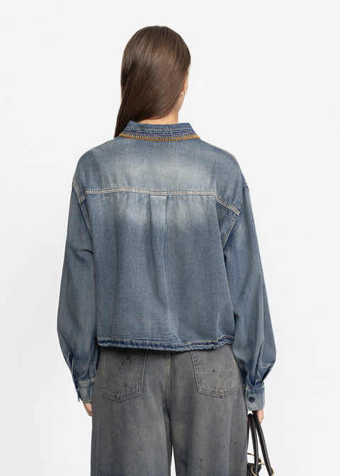 Camasa Denim cu aplicatii artistice 4