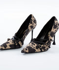 Pantofi Stiletto Animal Print cu Catarame