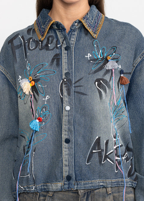 Camasa Denim cu aplicatii artistice 4