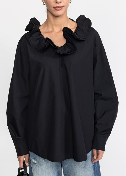 Elegant Shirt with a Wide Collar 1106