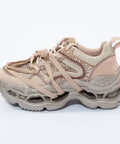 Adidași nude futurist cu glitter și talpă decupată tip chunky – Urban Shine – AnnaLaFaet