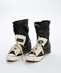 Sneaker înalt din Denim cu stele decorative