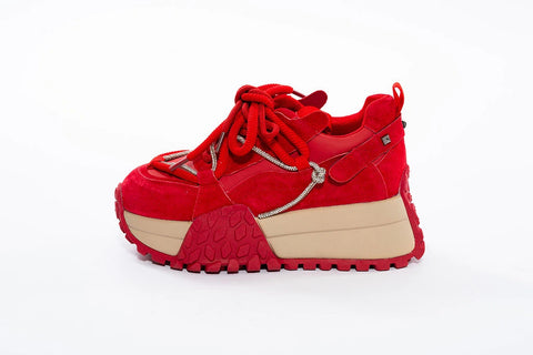 Sneaker din Piele Naturală cu Talpă Masivă
