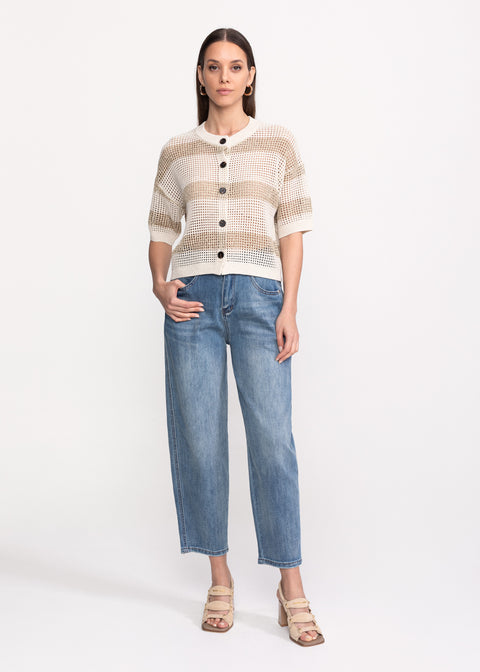 Knitted Top with Decorative Buttons