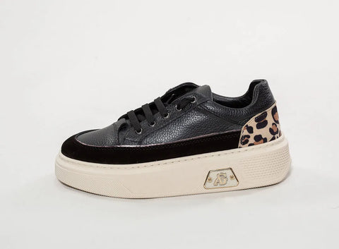 Adidasi din Piele in combinație cu Piele intoarsa leopard