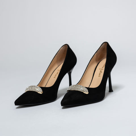 Crystal-Embellished Stiletto Pumps