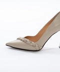 Pantofi Stiletto Elegance Bej cu Detaliu Împletit