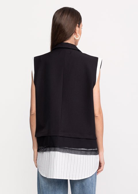 Oversized Vest with Pleated Inserts