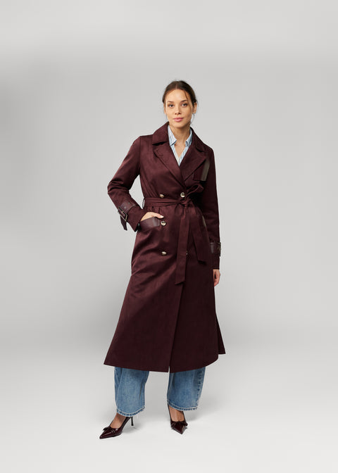 Trench din piele intoarsa Anna
