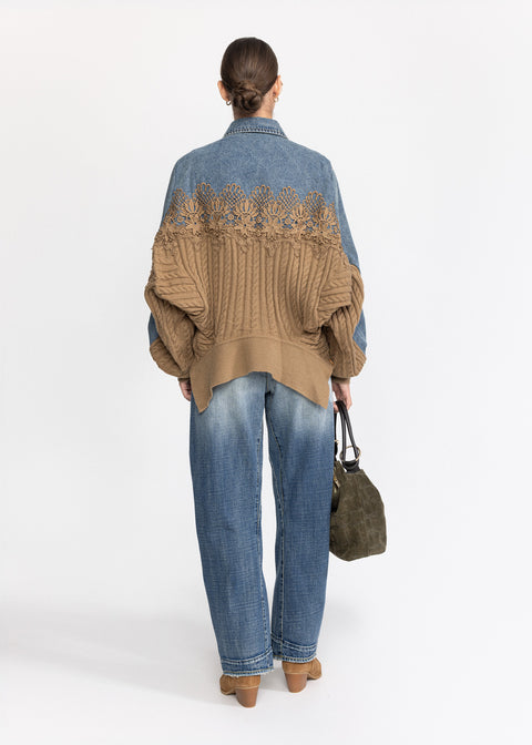 Camasa Denim si Tricot