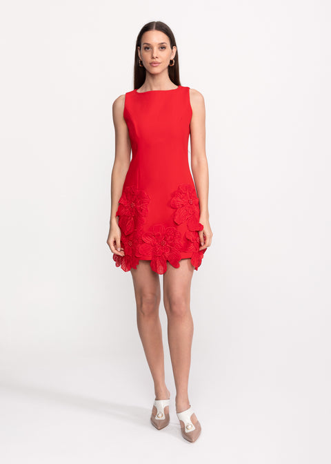 Rochie scurta cu detalii florale