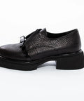 Pantofi loafers negri cu platformă discretă - Annalafaet