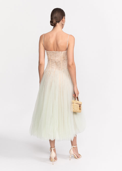 Rochie Midi din tulle cu detalii rafinate