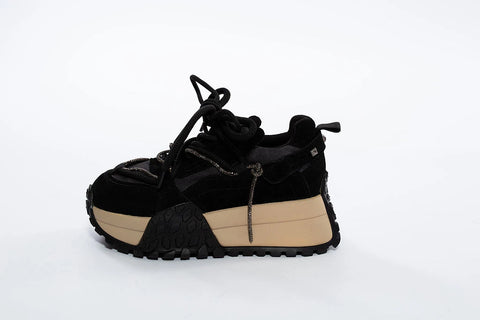 Sneaker din Piele Naturală cu Talpă Masivă