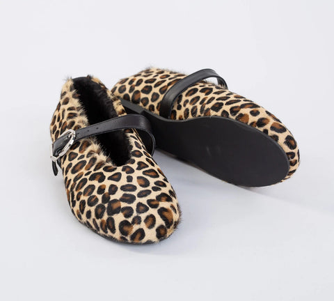 Mocasini din piele naturala leopard