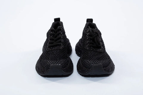 Adidași negri cu efect piele de reptilă și glitter fin – All Black Luxe – AnnaLaFaet