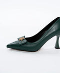 Pantofi Eleganți Verzi cu Detaliu Modern