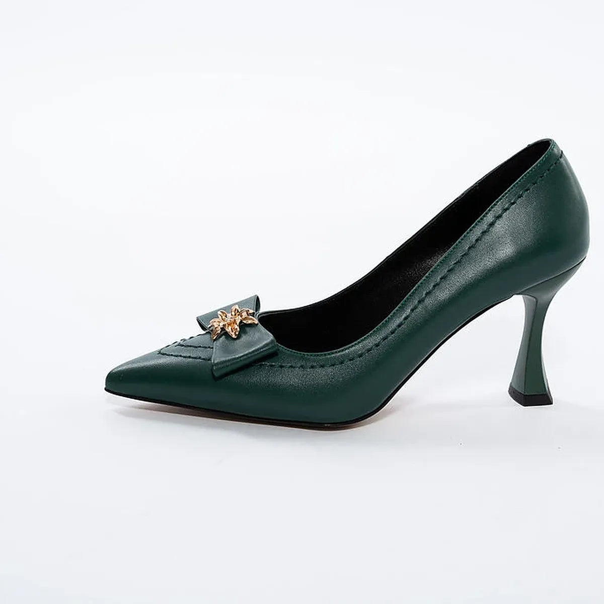 Pantofi Eleganți Verzi cu Detaliu Modern
