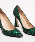Pantofi damă piele, print leopard, toc 9cm