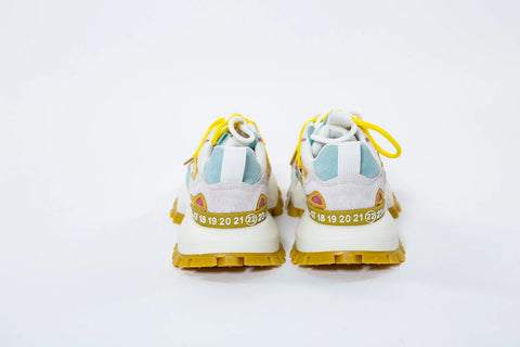 Adidași din Piele Naturală Multicoloră Aqua și Galben