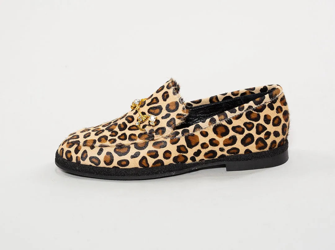 Pantofi din piele naturală leopard
