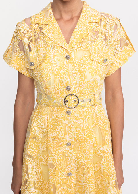 Rochie Scurta cu croiala evazata si centura decorativa