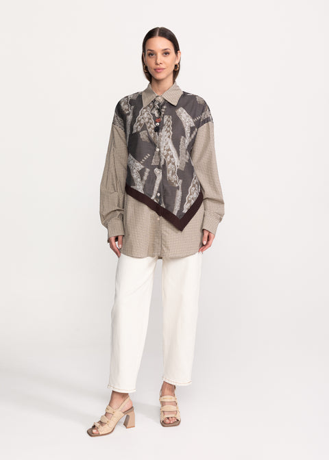 Oversized Shirt with Artistic Print